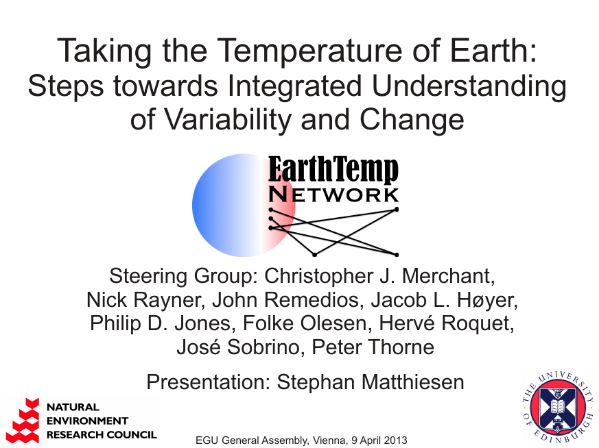 EarthTemp Presentation EGU2013